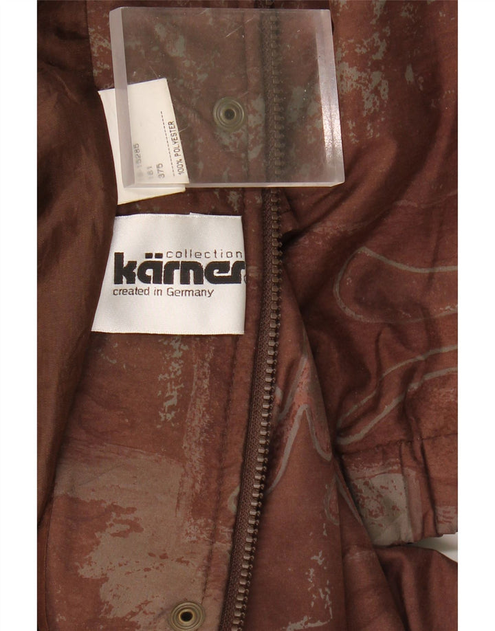 KARNER Womens Windbreaker Coat UK 20 2XL Brown Floral Polyester