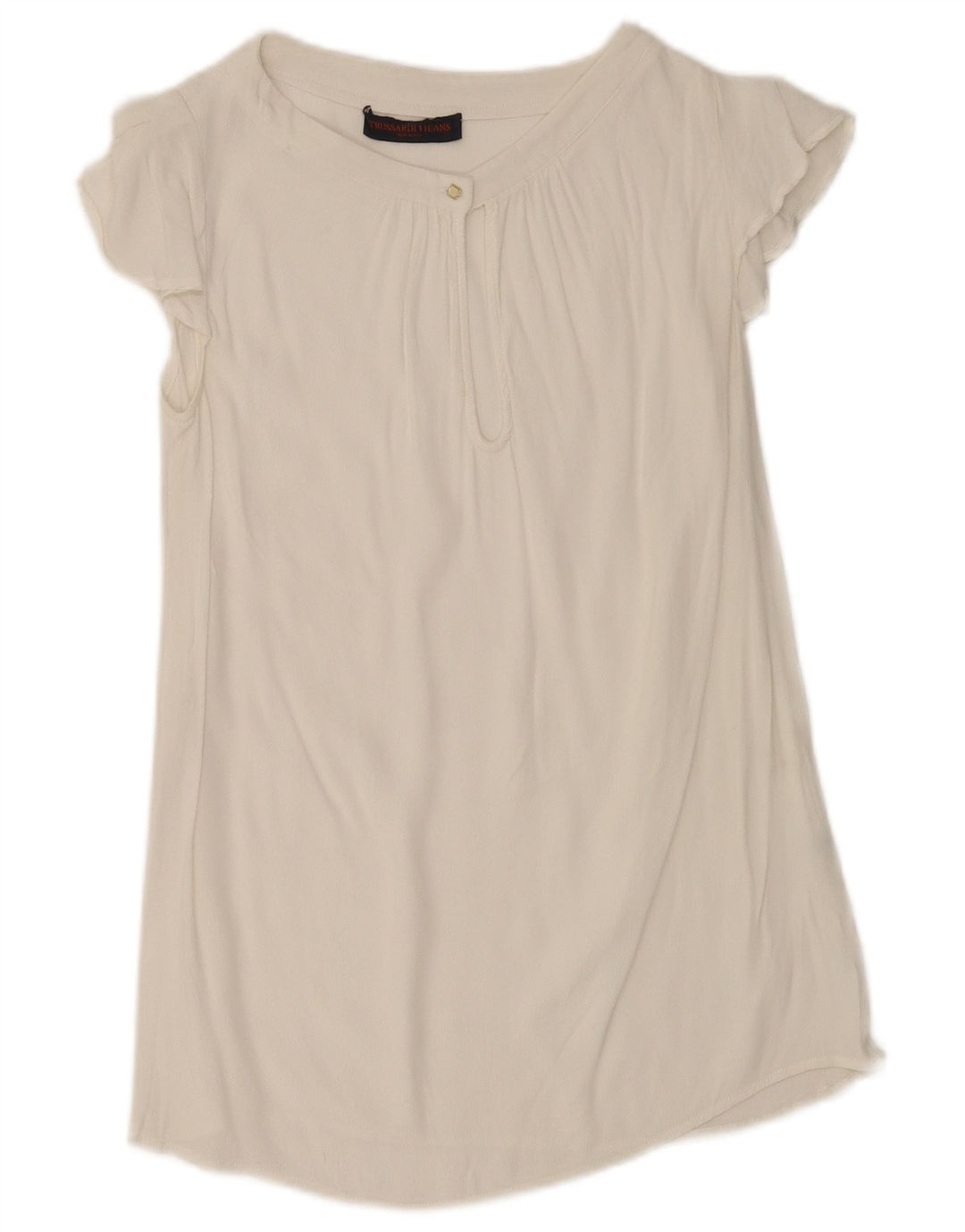 Trussardi Jeans Dame Longline Bluse Top IT 38 XS Hvid