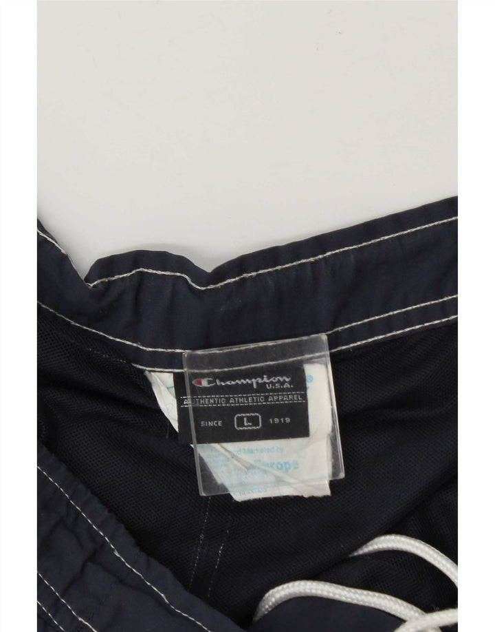 Champion Herre grafiske svømmeshorts Large Navy Blue Colourblock