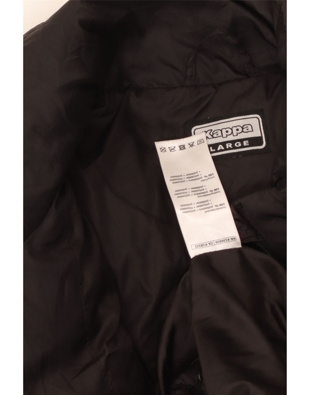 KAPPA Polstret herrejakke UK 40 Stor sort polyester