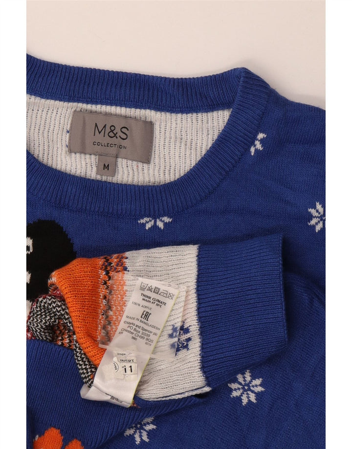 Marks & Spencer Herre sweater med rund hals, medium blå vinter