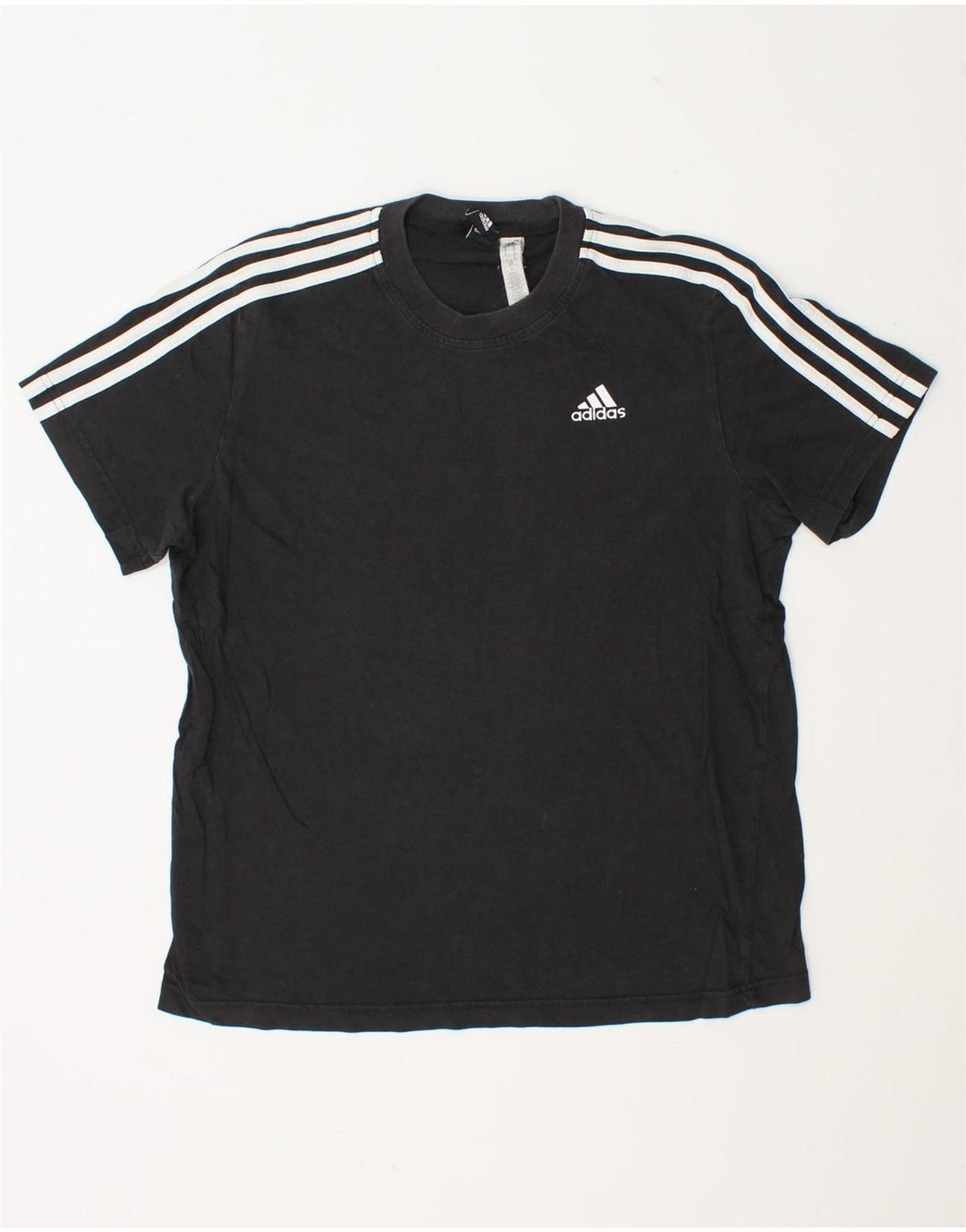 Adidas Herre T-Shirt Top Medium Sort Bomuld