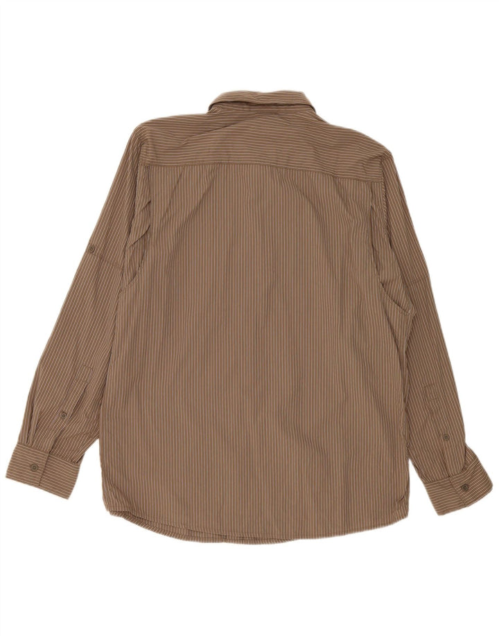 The North Face herreskjorte stor brun nålestribet nylon