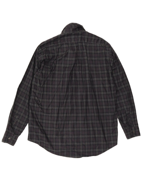 Trussardi herreskjorte 2XL grå ternet bomuld