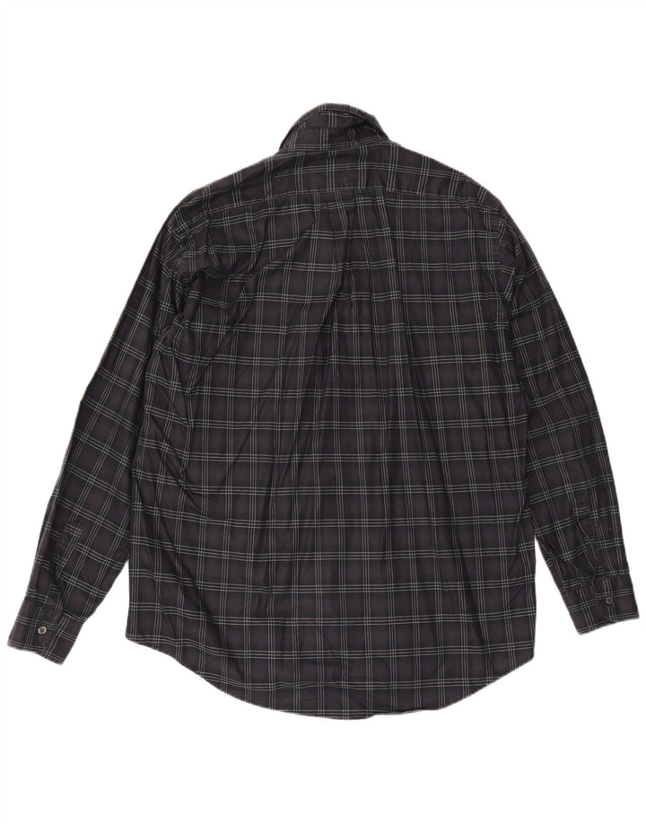 Trussardi herreskjorte 2XL grå ternet bomuld