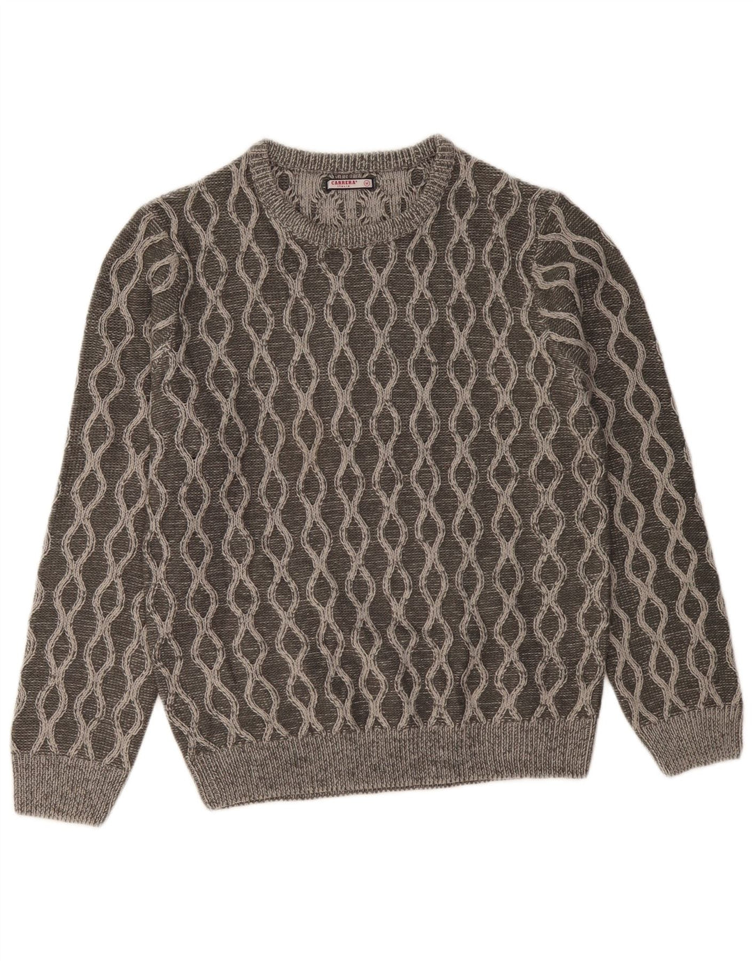 CARRERA trøje med rund hals til mænd mellemgrå geometrisk akryl