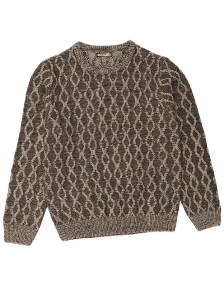 CARRERA trøje med rund hals til mænd mellemgrå geometrisk akryl