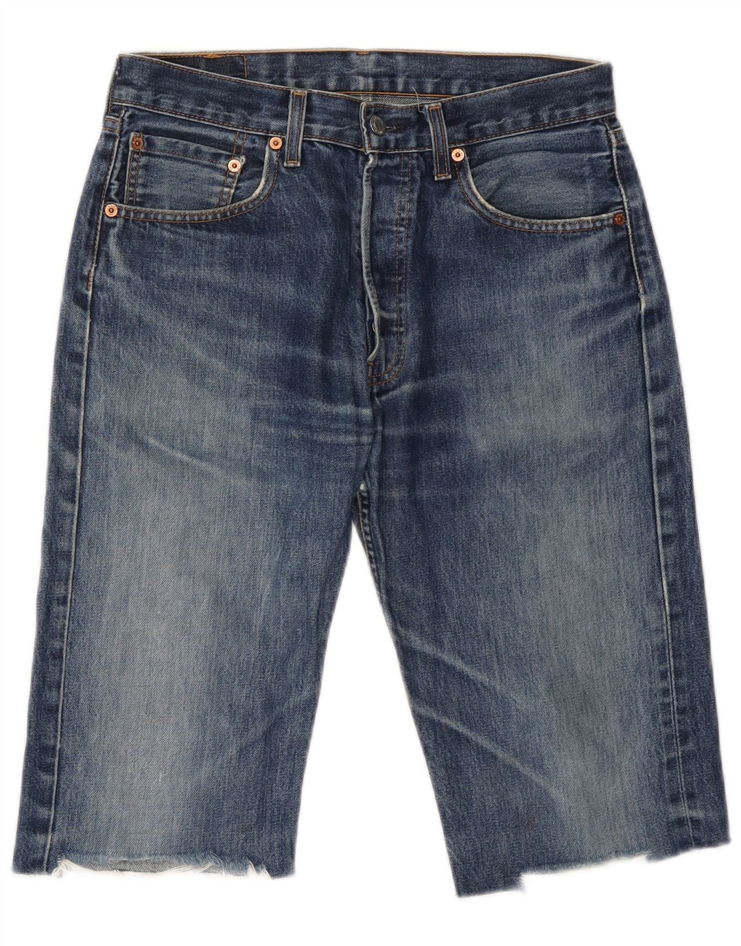 LEVI'S Herre 501 Denim Bermuda Shorts W32 Medium Blue Bomuld