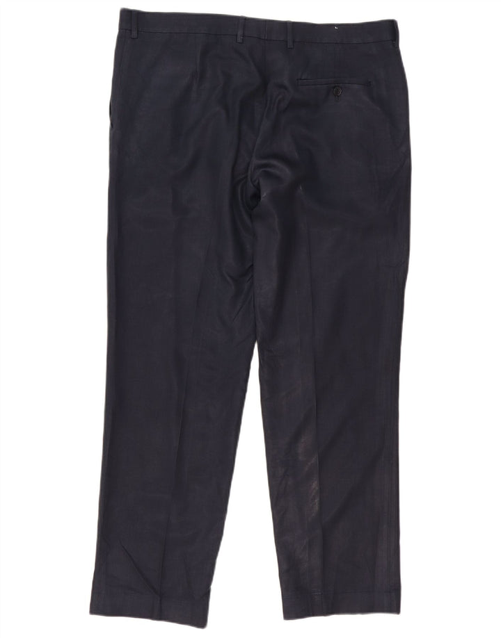 Marks & Spencer Straight Suit Bukser til mænd W38 L31 Marineblå polyester