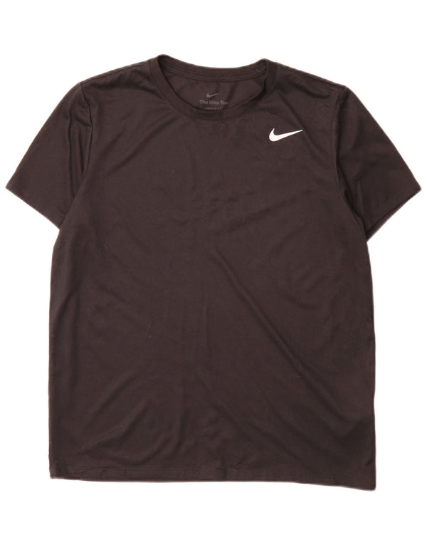 Nike Dame Dri Fit T-Shirt Top Medium Sort Polyester Sports