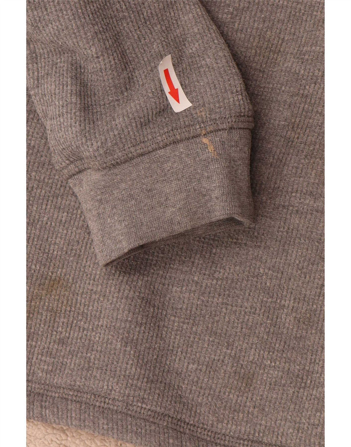 Lee Herre Button Neck Sweatshirt Jumper lille grå bomuld