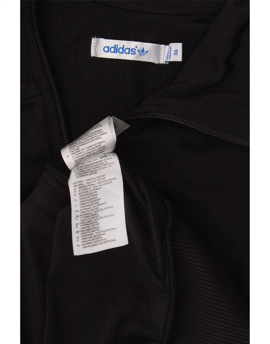 Adidas Grafisk træningsdragt topjakke til kvinder EU 36 Lille sort polyester
