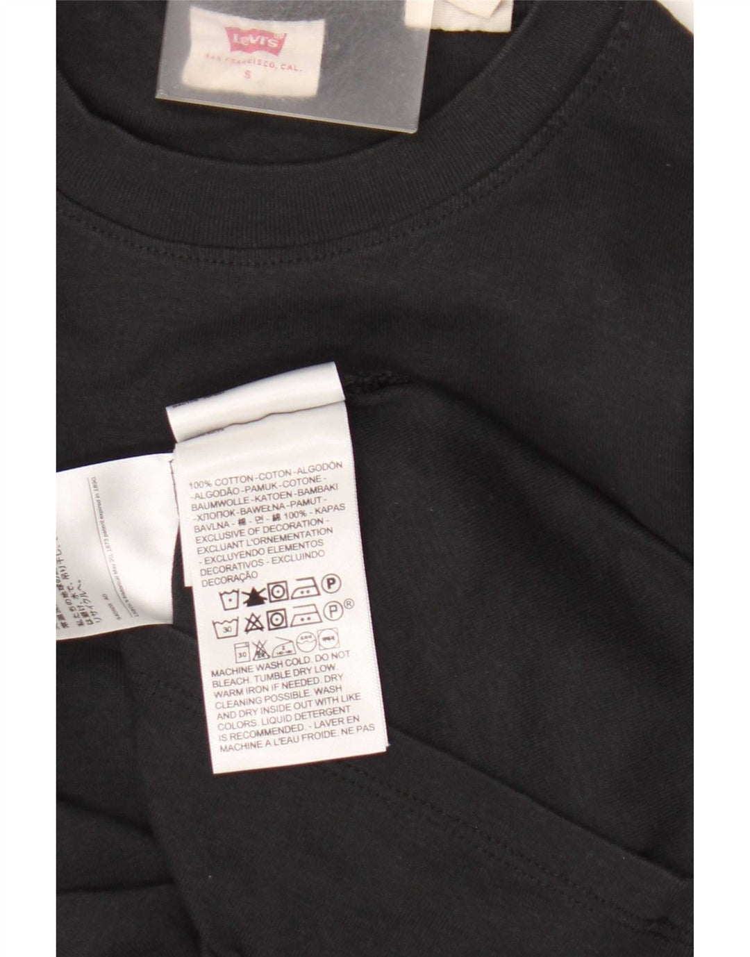 Levi's Dame Top Langærmet UK 10 Small Black Bomuld