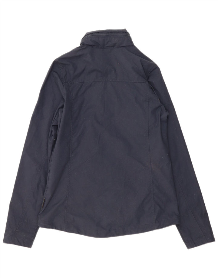 JACK WOLFSKIN Womens Windbreaker Jacket UK 8/10 Small Navy Blue Polyester