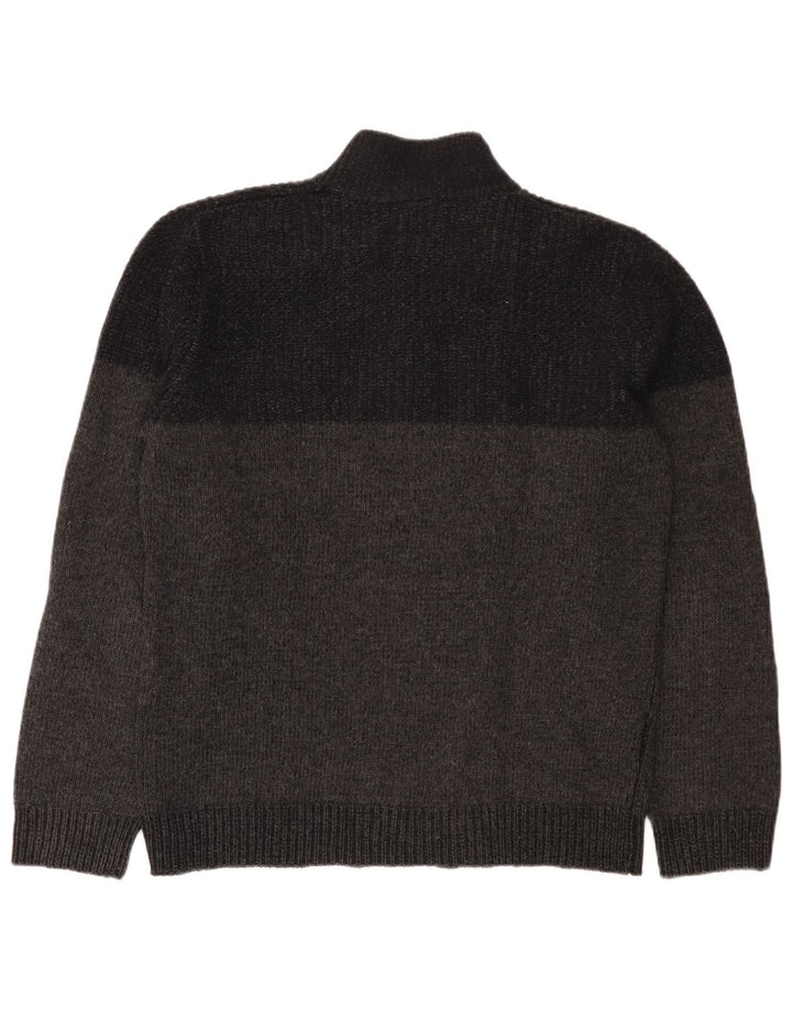 Massimo Dutti Herre Button Neck Jumper Sweater XL Grå Flecked