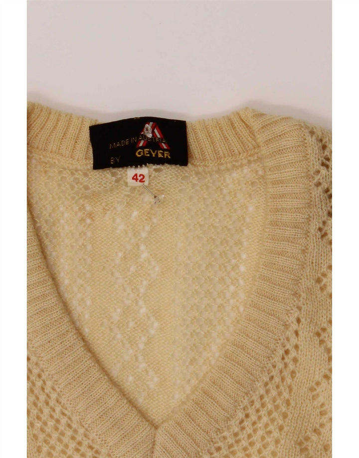 Geyer Dame se Gennem V-hals sweater EU 42 Large Beige