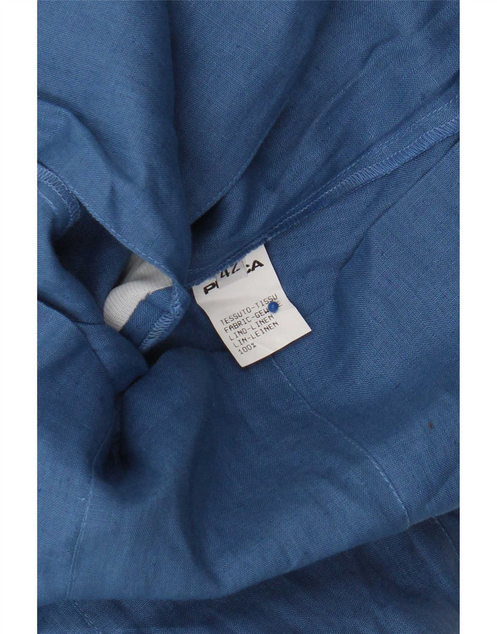 Preca Dame Kortærmet Cardigan Top IT 42 Medium Blue Linen