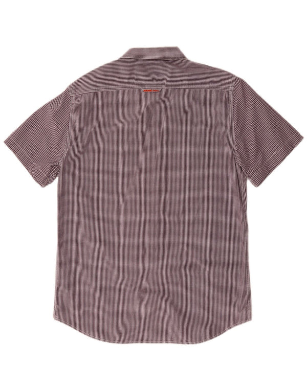Superdry Kortærmet Herreskjorte 2XL Lilla Gingham Bomuld