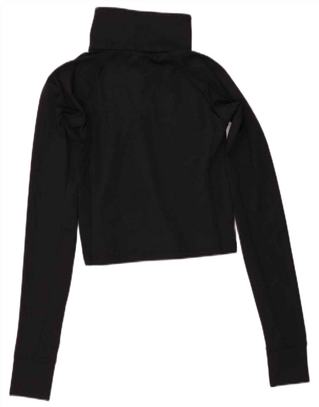 COLUMBIA Womens Crop Button Neck Pullover Træningsdragt Top UK 12 Medium Black