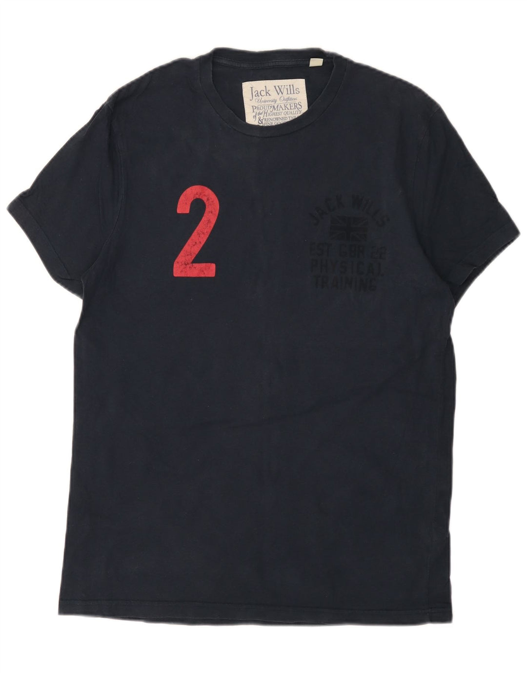 Jack Wills Herre grafisk T-shirt top XS marineblå bomuld