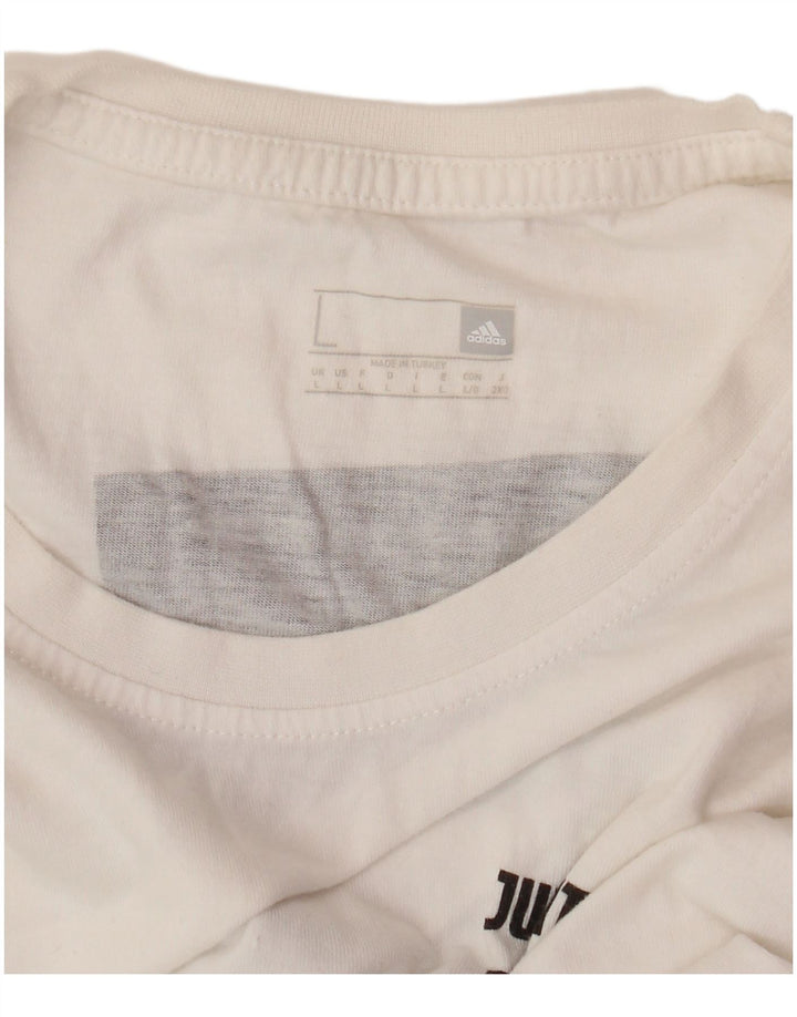 ADIDAS Herre Juventus grafisk T-shirt Top Large Off White