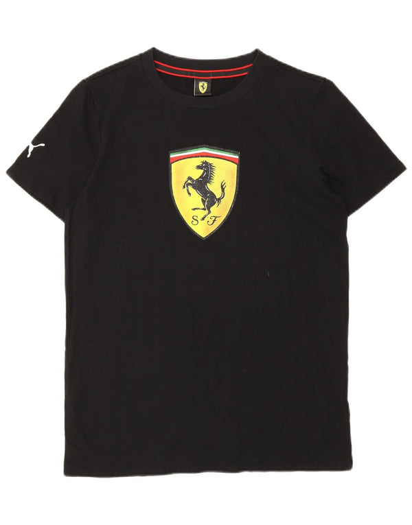 Puma Boys Ferrari Grafisk T-Shirt Top 13-14 År Sort Bomuld