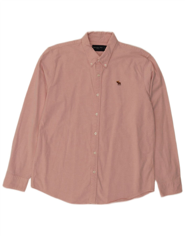 Abercrombie & Fitch herreskjorte stor pink bomuld