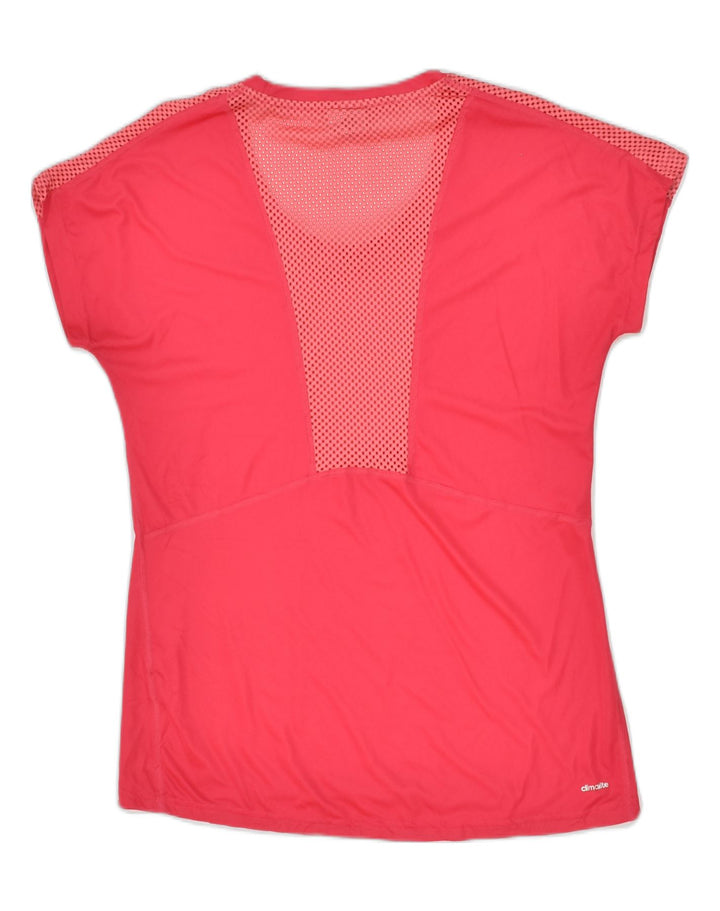 ADIDAS Womens T-Shirt Top UK 14 Medium Pink Polyester | Vintage Adidas | Thrift | Second-Hand Adidas | Used Clothing | Messina Hembry 