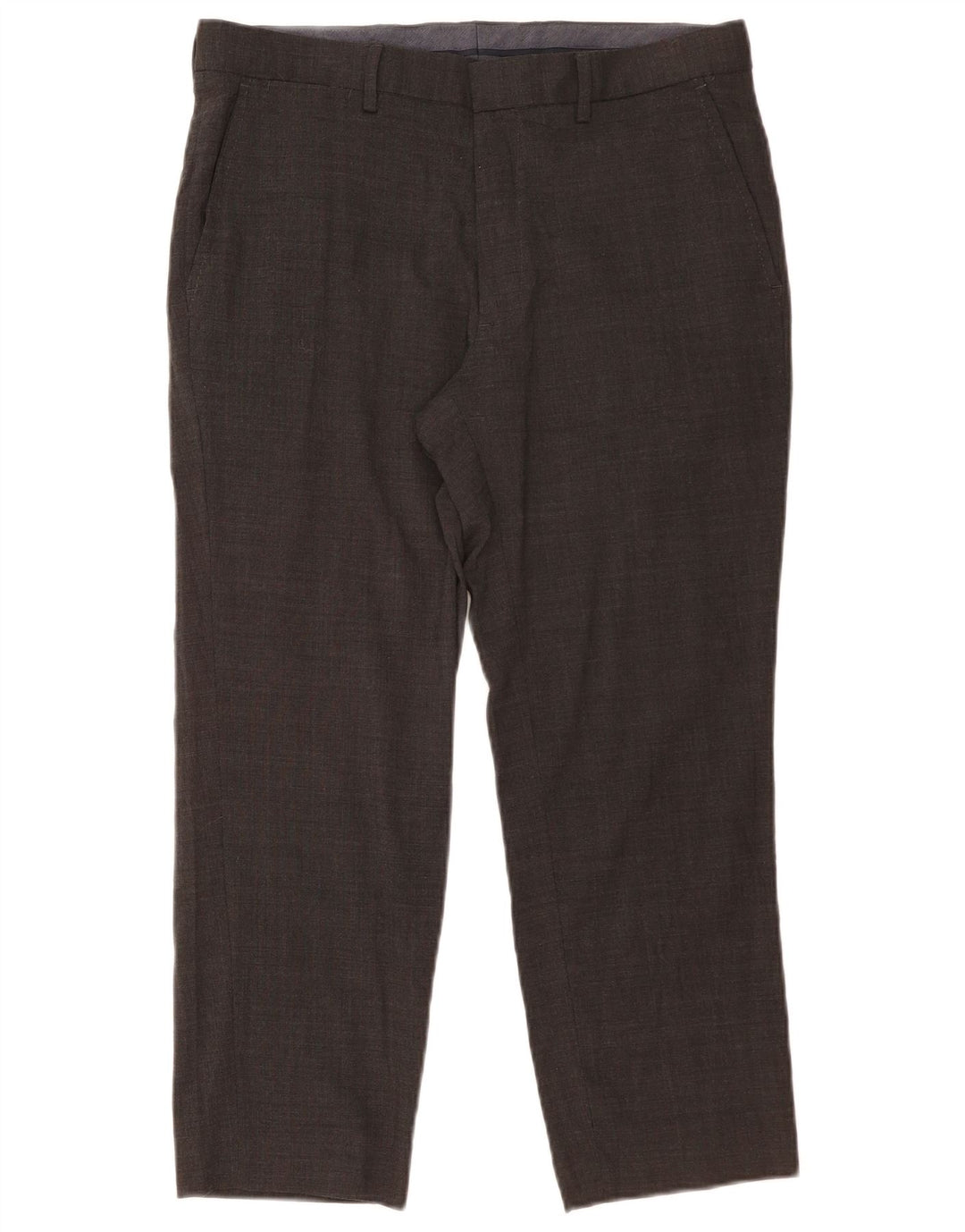 Marks & Spencer Herre Crop Straight Suit Bukser W34 L25 Grå Uld