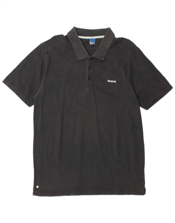 REEBOK Herre poloshirt Stor sort bomuld