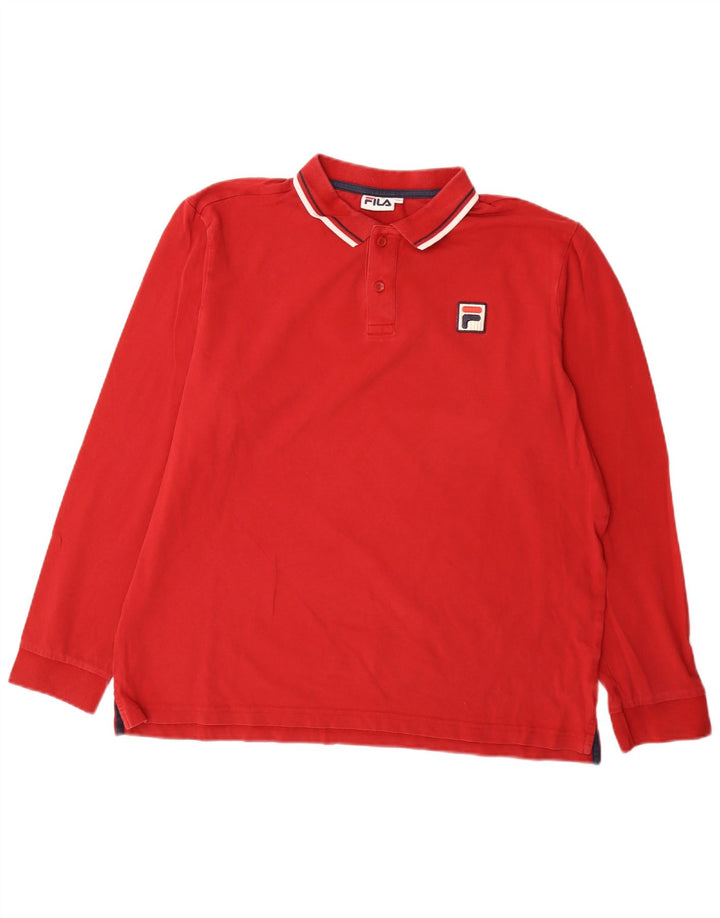 Fila Langærmet Polo Shirt til mænd 2XL Rødstribet