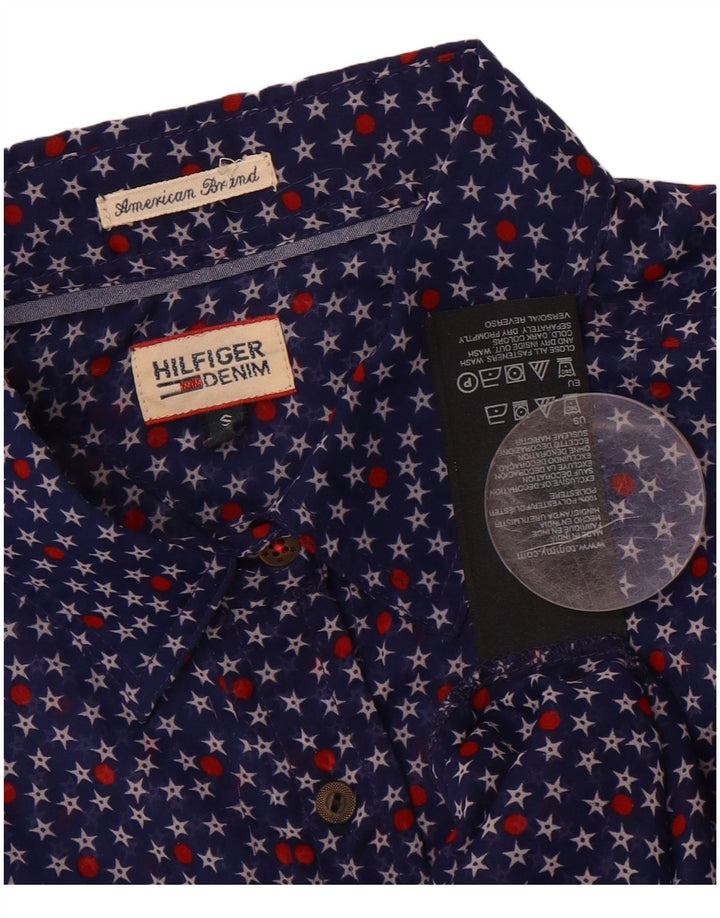TOMMY HILFIGER Womens Oversized Shirt Blouse UK 10 Small Blue Floral