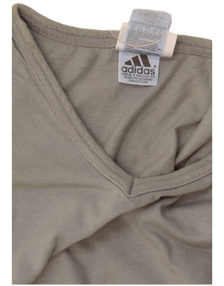 Adidas Dame T-Shirt Top UK 12 Medium Grå Bomuld