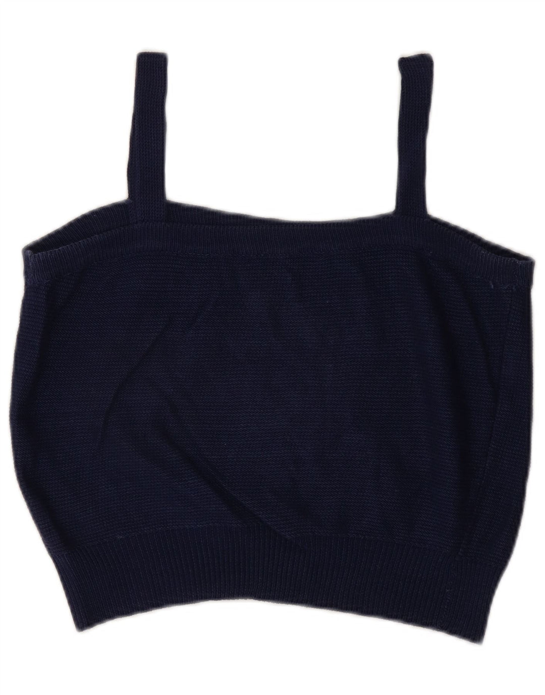 Vintage Dame Crop Cami Top UK 14 Medium Navy Blue