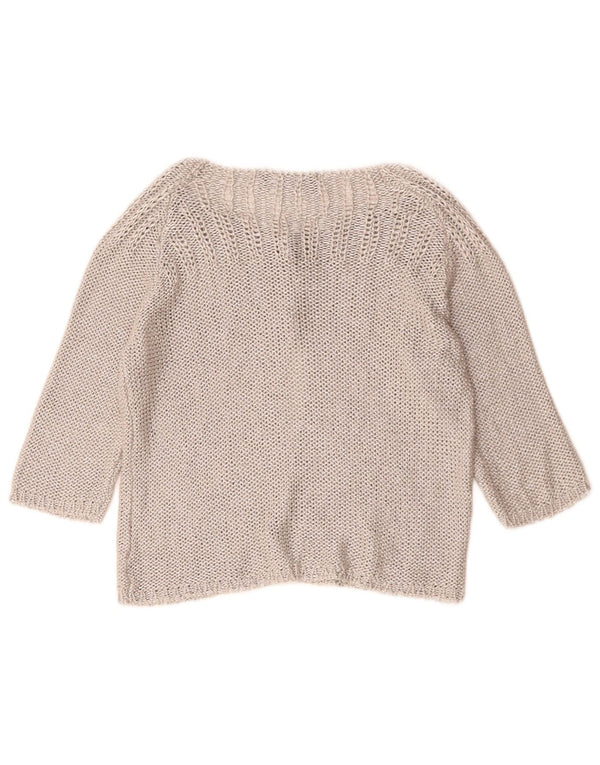 ZARA Womens 3/4 Sleeve Cardigan Sweater UK 12 Medium Grey