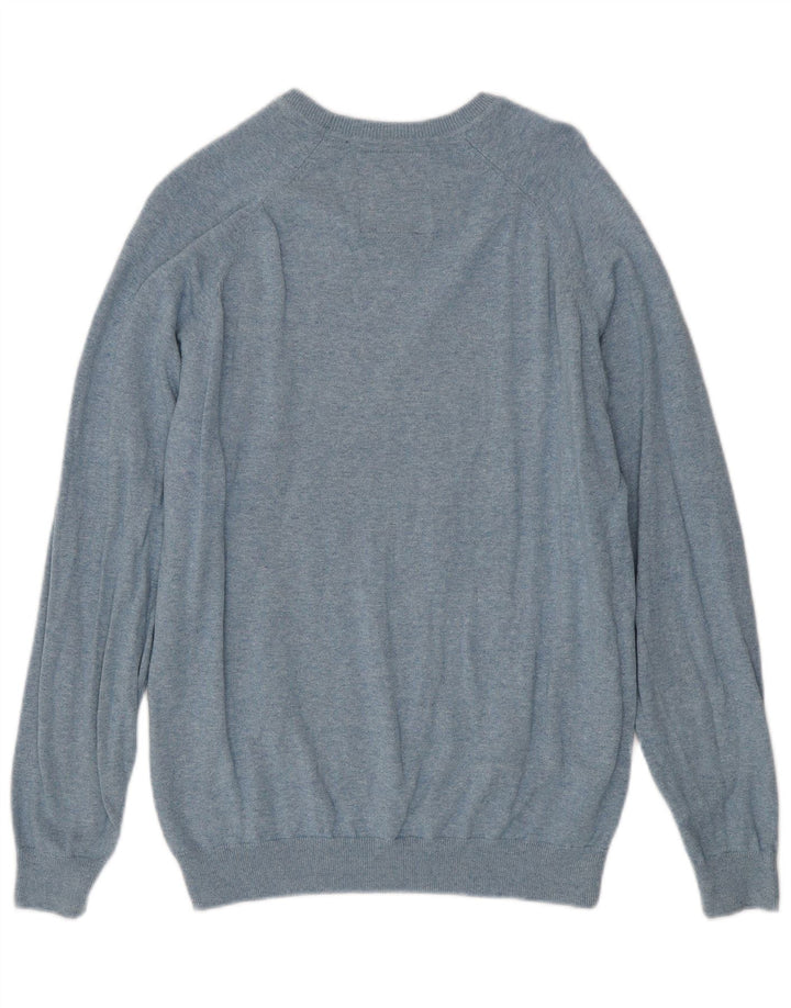 SUPERDRY Dame Boat Neck Sweater UK 18 XL Blå Flecked Bomuld