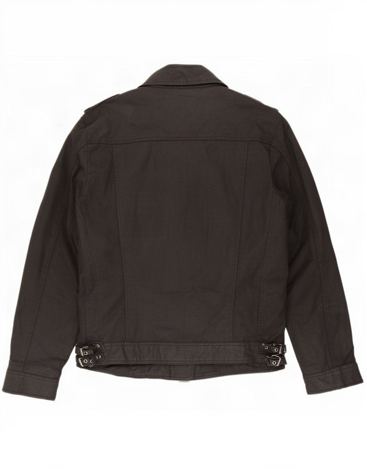 CLOCK HOUSE Herre Biker Jacket UK 42 XL Sort Bomuld