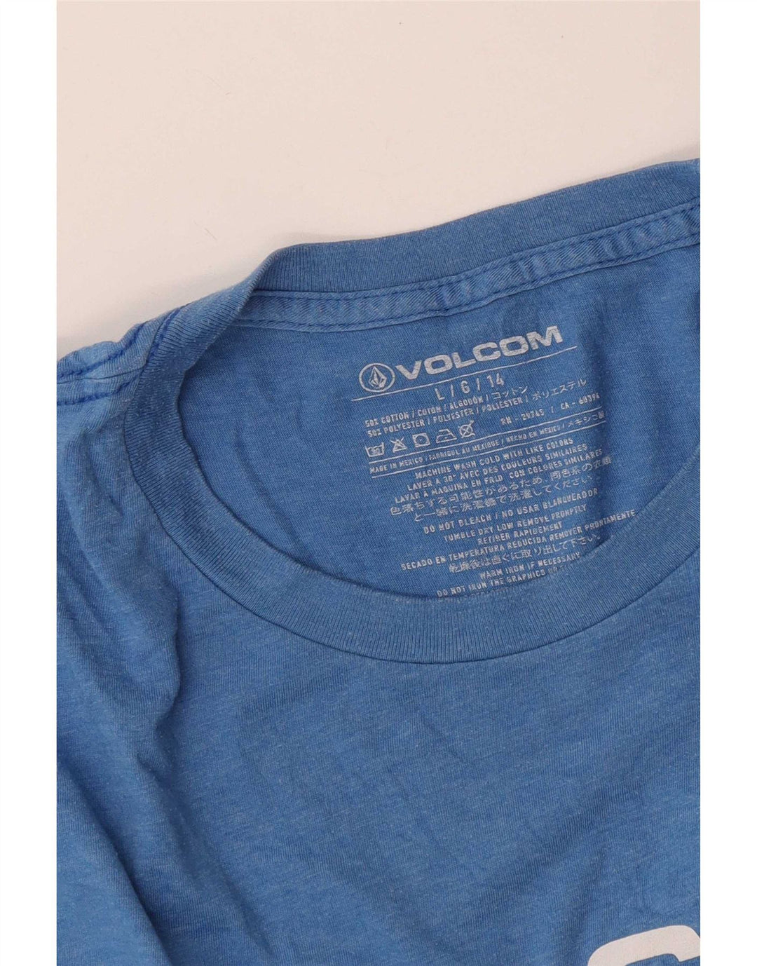 Volcom Herre Grafisk T-Shirt Top Stor Blå Bomuld