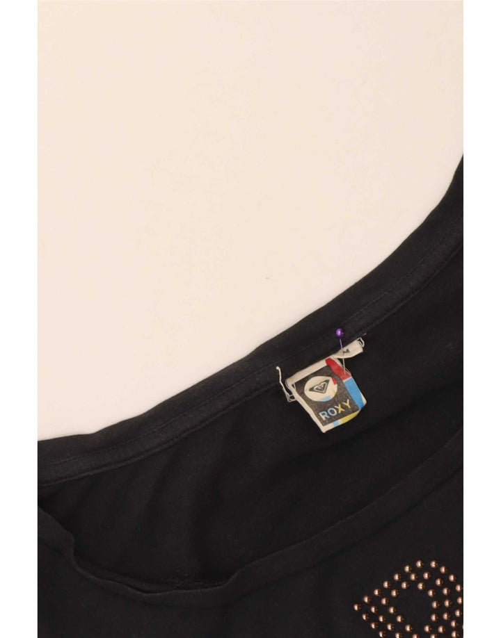 Roxy Grafisk T-Shirt Top UK 12 Medium Sort