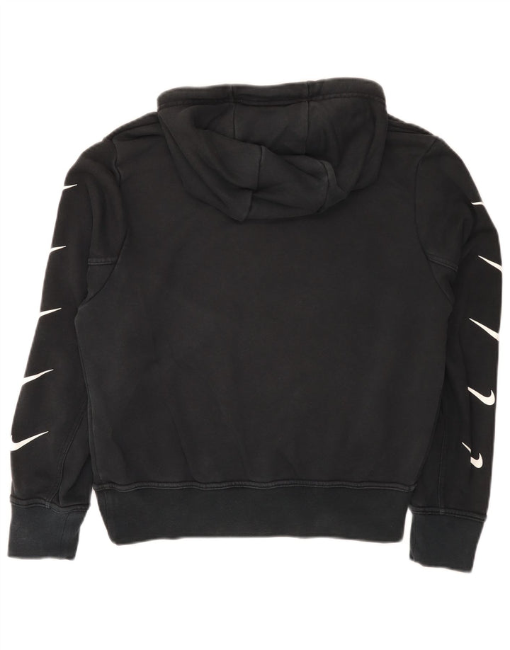 Nike Graphic Hoodie Jumper UK 14 Medium Sort Bomuld