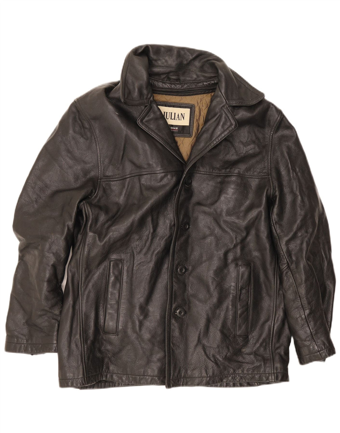 Wilsons Herre M. Julian Læder Windbreaker Jacket UK 40 Large Black