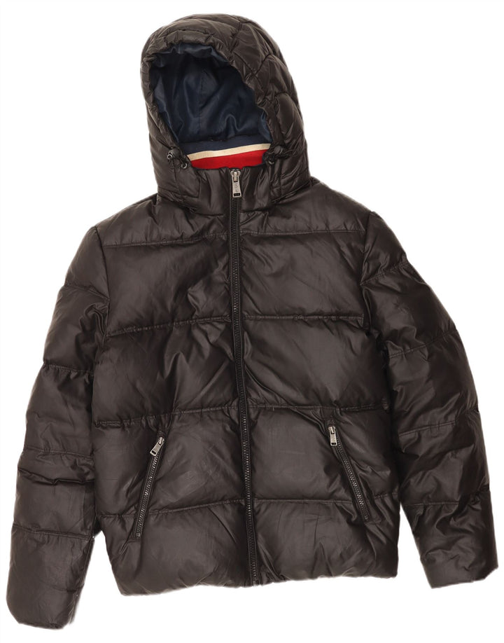 Guess Herre hættepolstret jakke UK 38 Medium Sort Polyester