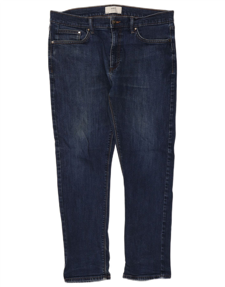 Marks & Spencer Herre Slim Jeans W34 L29 Blå Bomuld