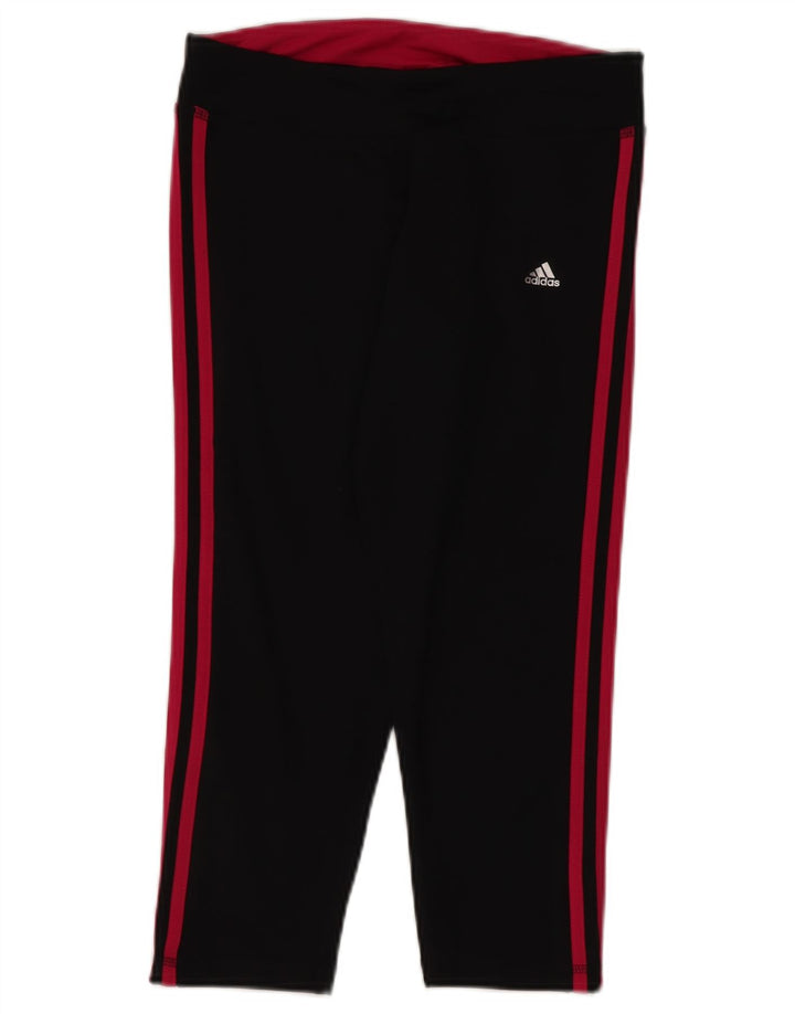 Adidas Womens Climalite Crop Leggings UK 12/14 Medium Black Polyester