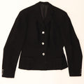 VINTAGE Womens 3 Button Blazer Jacket UK 12 Medium Black Vintage Vintage and Second-Hand Vintage from Messina Hembry 