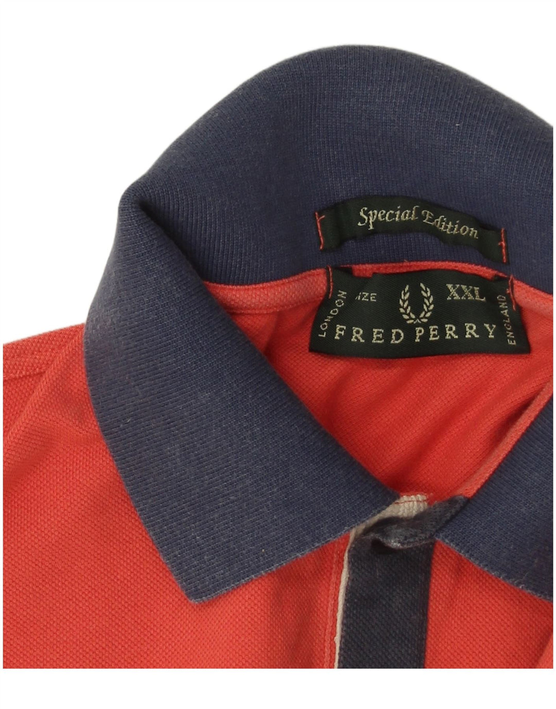 Fred Perry Herre Polo Shirt 2XL Rød Colourblock Bomuld