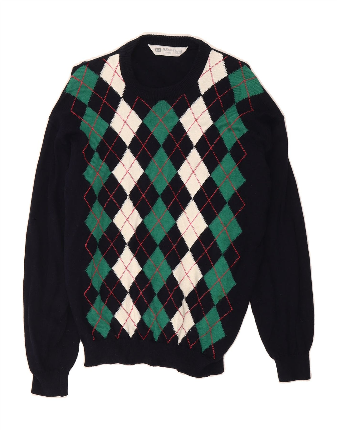 ST. BERNARD Mens Crew Neck Jumper Sweater UK 41/43 Large Navy Blue Vintage St. Bernard and Second-Hand St. Bernard from Messina Hembry 