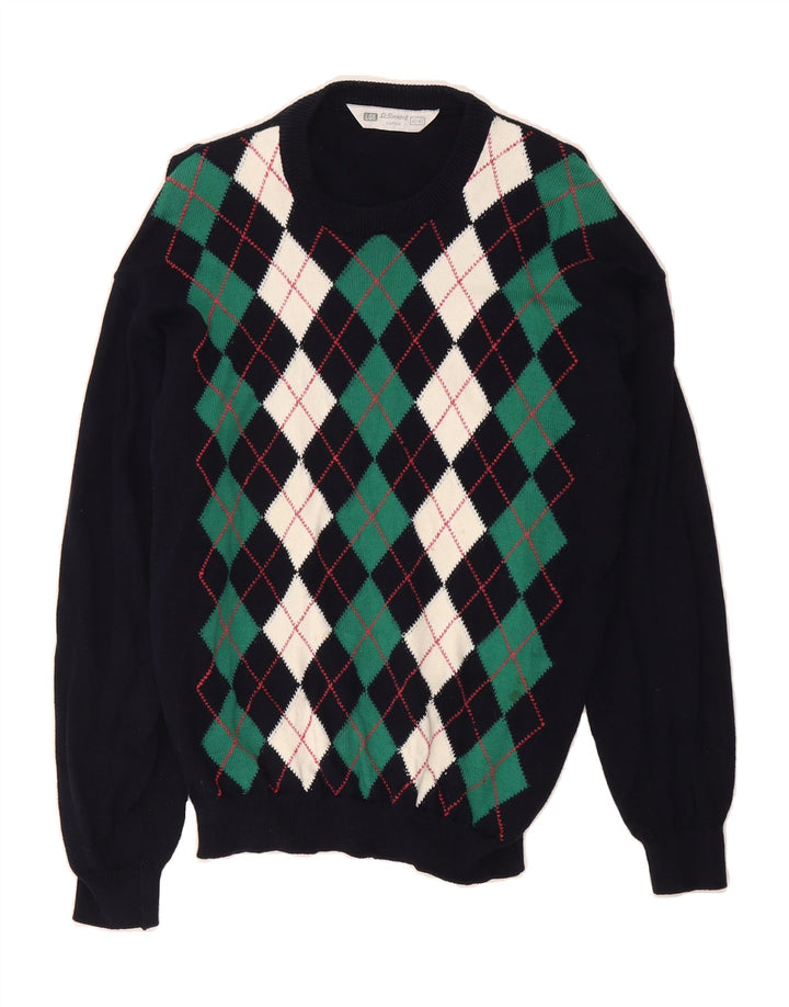 ST. BERNARD Mens Crew Neck Jumper Sweater UK 41/43 Large Navy Blue Vintage St. Bernard and Second-Hand St. Bernard from Messina Hembry 