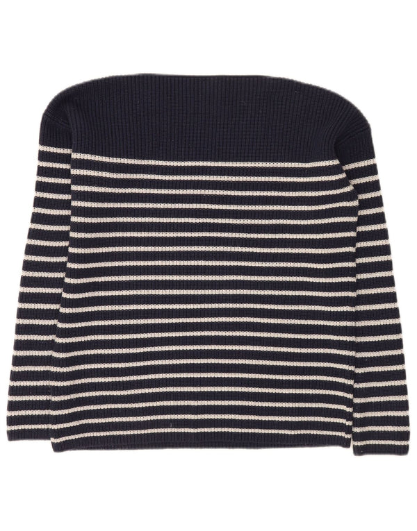 Gap Womens Boat Neck Jumper Sweater UK 14 Medium Navy Blue Striped