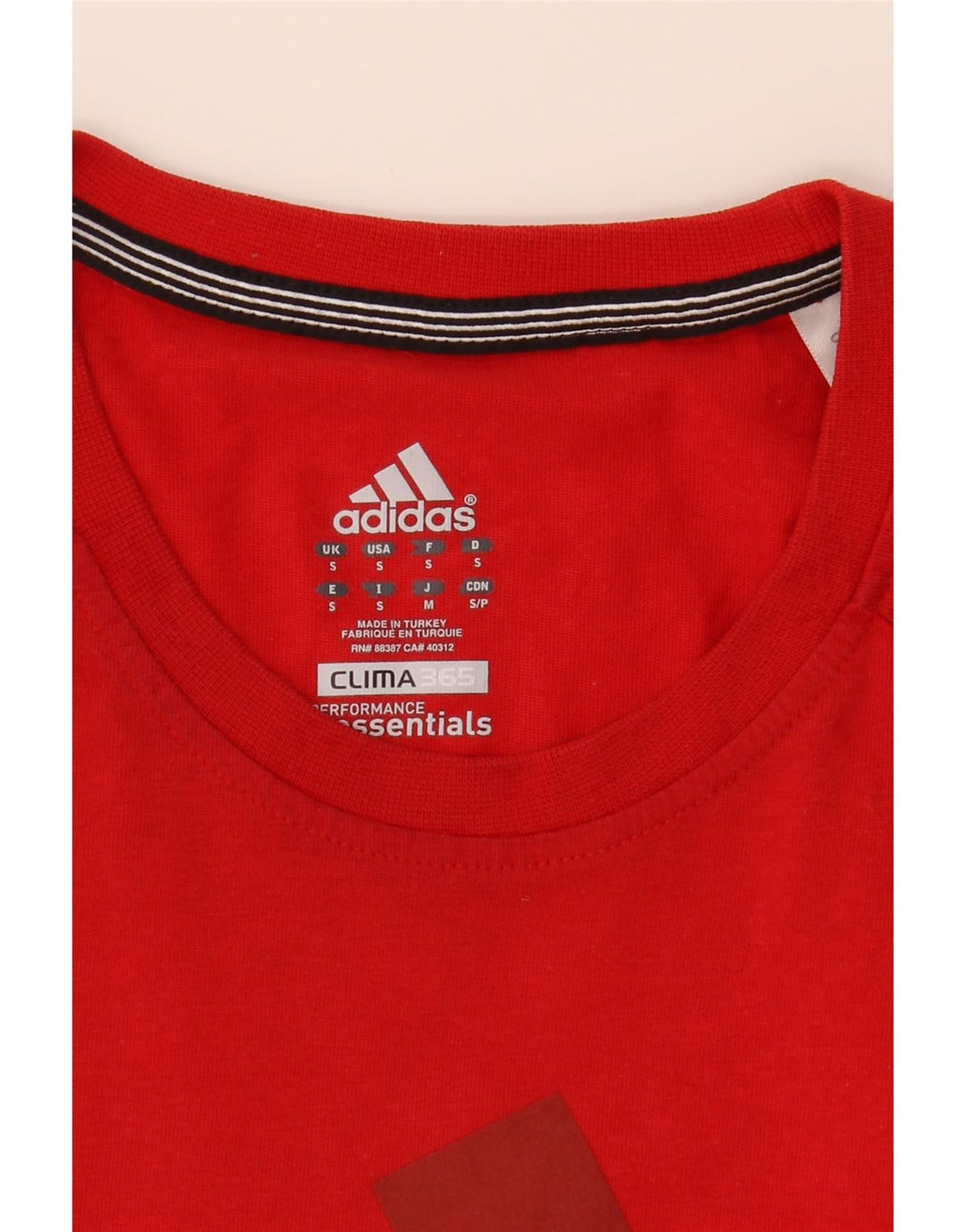 ADIDAS Mens Clima 365 Graphic T-Shirt Top Small Red Vintage Adidas and Second-Hand Adidas from Messina Hembry 